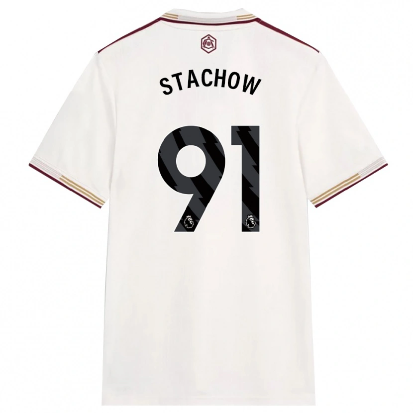 Danxen Mujer Camiseta Patrick Stachow #91 Blanco Roto Borgoña Equipación Tercera 2025/26 La Camisa México