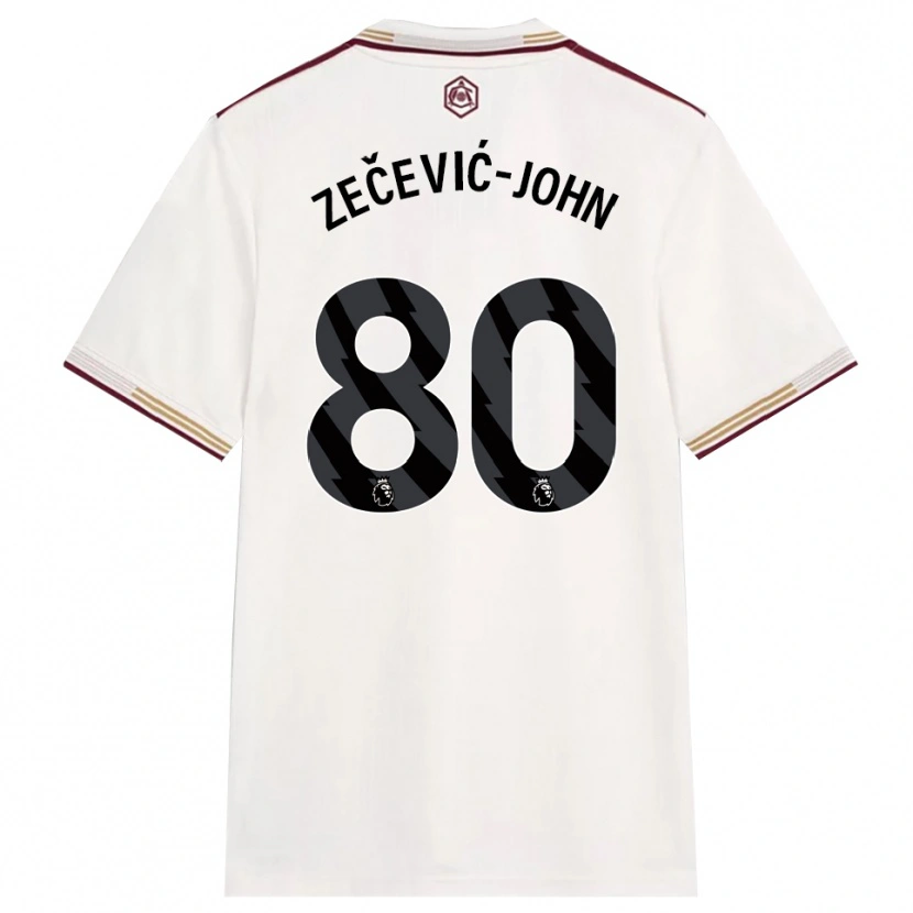 Danxen Mujer Camiseta Louis Zečević-John #80 Blanco Roto Borgoña Equipación Tercera 2025/26 La Camisa México