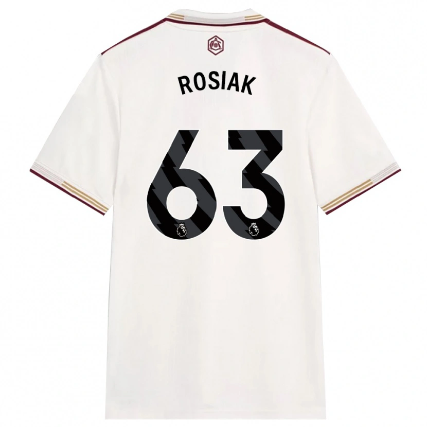 Danxen Mujer Camiseta Michal Rosiak #63 Blanco Roto Borgoña Equipación Tercera 2025/26 La Camisa México