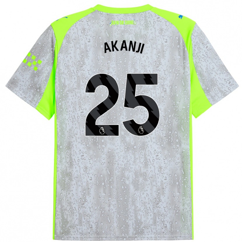 Danxen Mujer Camiseta Manuel Akanji #25 Gris Amarillo Equipación Tercera 2025/26 La Camisa México