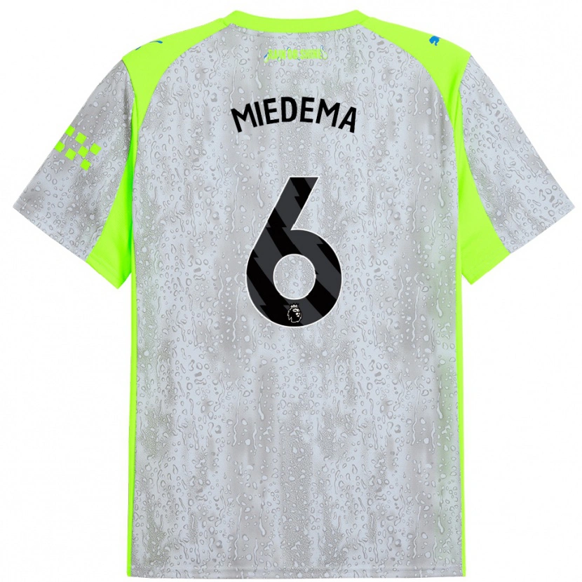 Danxen Mujer Camiseta Vivianne Miedema #6 Gris Amarillo Equipación Tercera 2025/26 La Camisa México