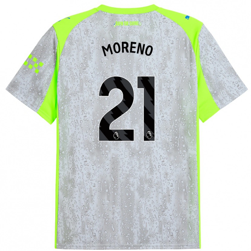 Danxen Mujer Camiseta Marlos Moreno #21 Gris Amarillo Equipación Tercera 2025/26 La Camisa México
