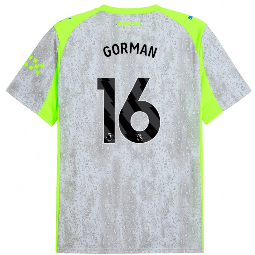Danxen Mujer Camiseta Finlay Gorman #16 Gris Amarillo Equipación Tercera 2025/26 La Camisa México
