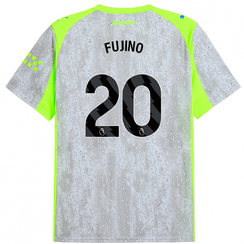 Danxen Mujer Camiseta Aoba Fujino #20 Gris Amarillo Equipación Tercera 2025/26 La Camisa México