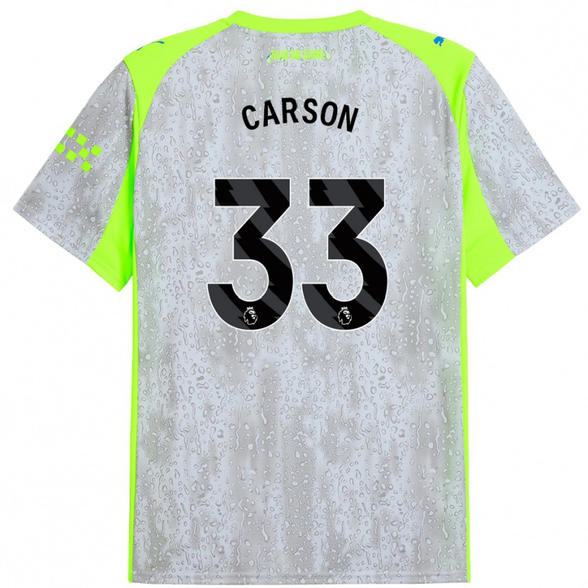 Danxen Mujer Camiseta Scott Carson #33 Gris Amarillo Equipación Tercera 2025/26 La Camisa México