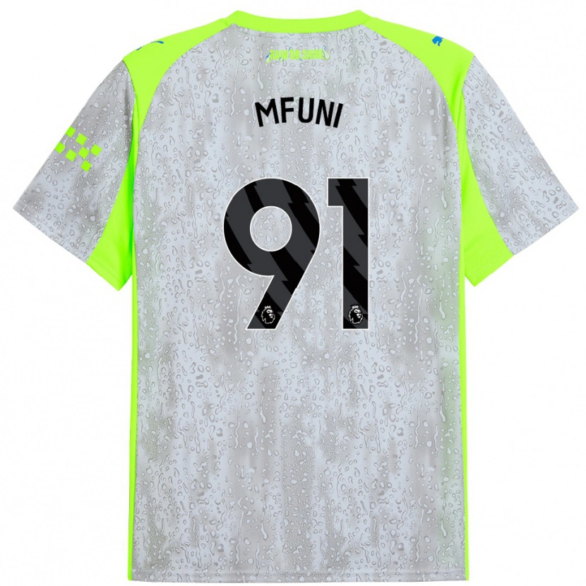 Danxen Mujer Camiseta Stephen Mfuni #91 Gris Amarillo Equipación Tercera 2025/26 La Camisa México