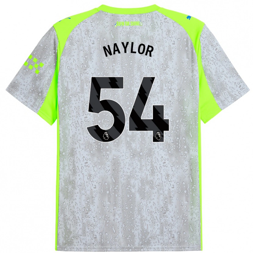 Danxen Mujer Camiseta Seb Naylor #54 Gris Amarillo Equipación Tercera 2025/26 La Camisa México