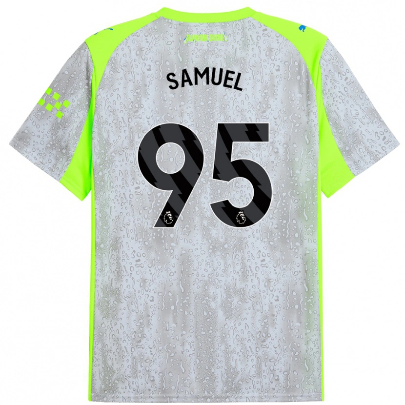 Danxen Mujer Camiseta Lakyle Samuel #95 Gris Amarillo Equipación Tercera 2025/26 La Camisa México