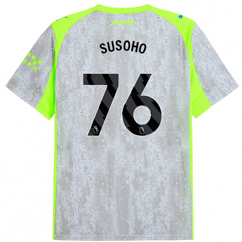 Danxen Mujer Camiseta Mahamadou Susoho #76 Gris Amarillo Equipación Tercera 2025/26 La Camisa México