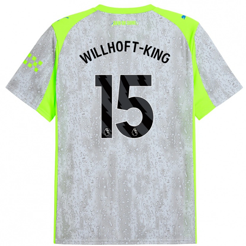 Danxen Mujer Camiseta Han Willhoft-King #15 Gris Amarillo Equipación Tercera 2025/26 La Camisa México