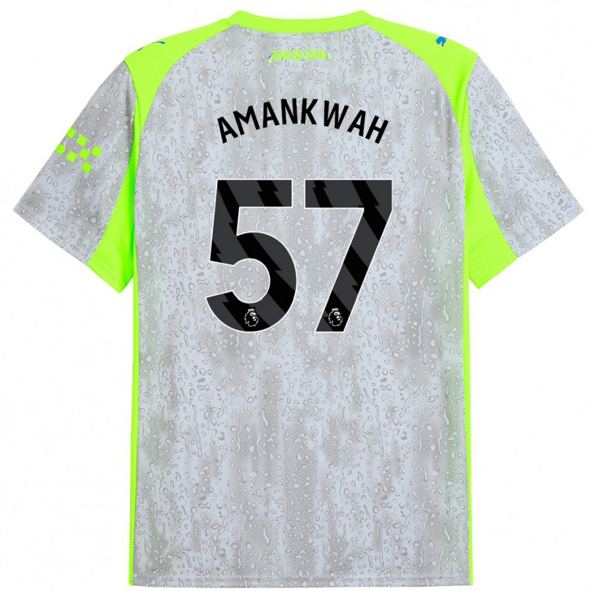 Danxen Mujer Camiseta Yeboah Amankwah #57 Gris Amarillo Equipación Tercera 2025/26 La Camisa México