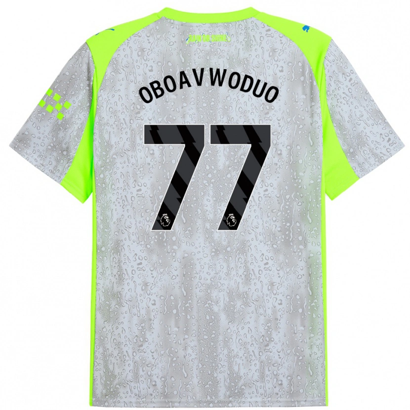Danxen Mujer Camiseta Justin Oboavwoduo #77 Gris Amarillo Equipación Tercera 2025/26 La Camisa México