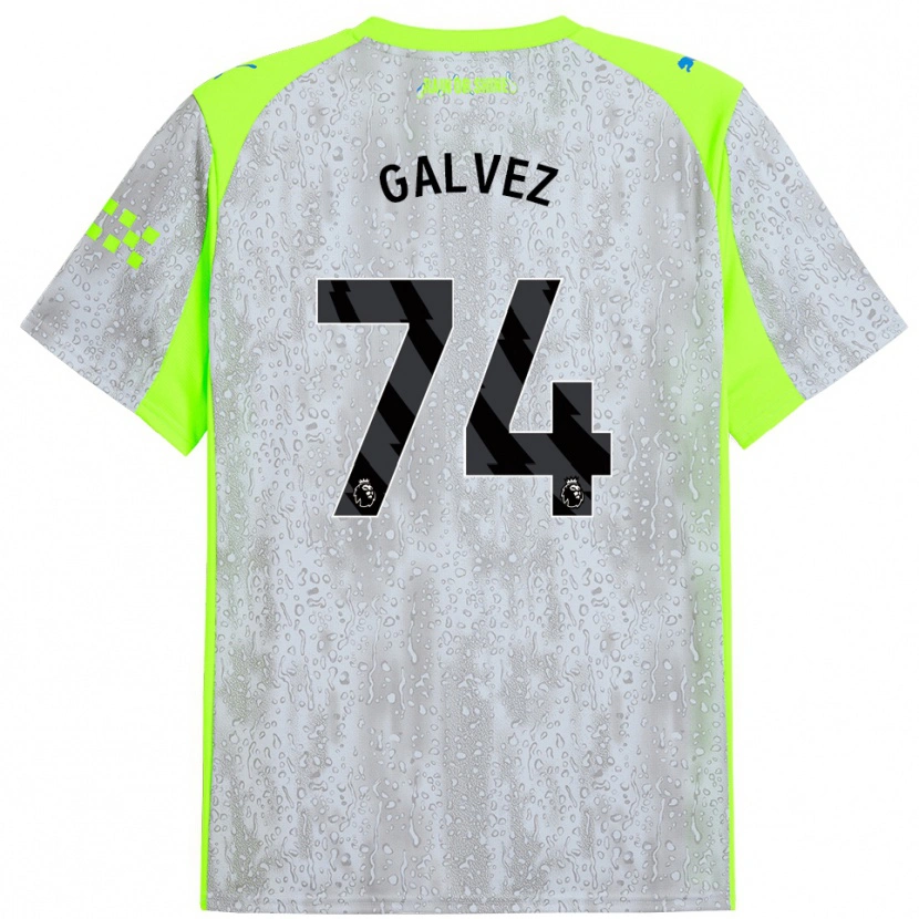 Danxen Mujer Camiseta Tomas Galvez #74 Gris Amarillo Equipación Tercera 2025/26 La Camisa México