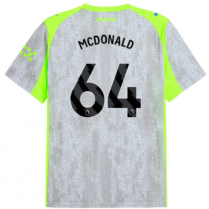Danxen Mujer Camiseta Rowan Mcdonald #64 Gris Amarillo Equipación Tercera 2025/26 La Camisa México