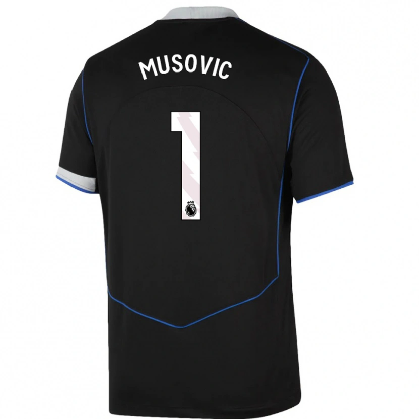 Danxen Mujer Camiseta Zecira Musovic #1 Negro Azul Plata Equipación Tercera 2025/26 La Camisa México