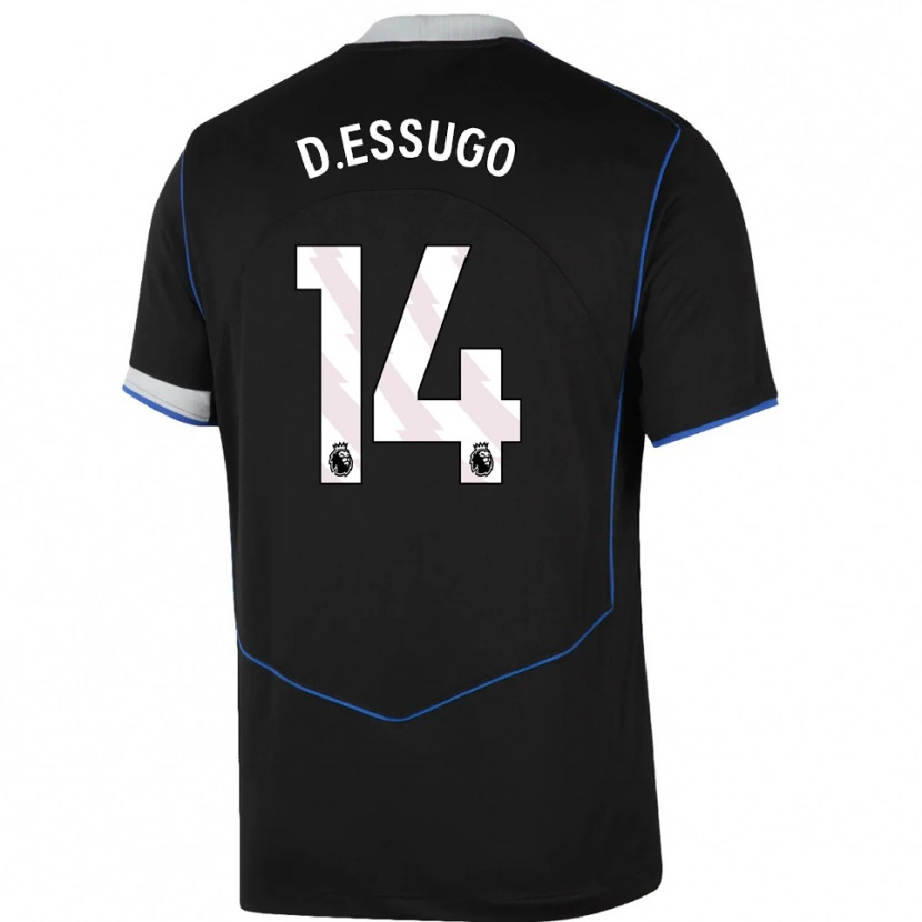 Danxen Mujer Camiseta Dário Essugo #14 Negro Azul Plata Equipación Tercera 2025/26 La Camisa México