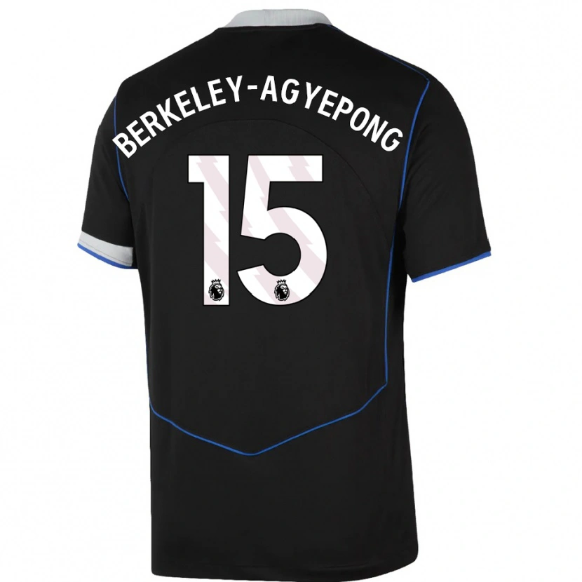 Danxen Mujer Camiseta Jeremiah Berkeley-Agyepong #15 Negro Azul Plata Equipación Tercera 2025/26 La Camisa México