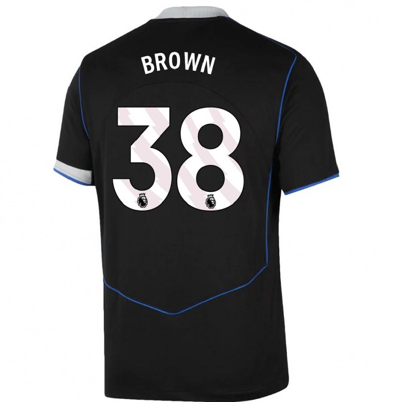 Danxen Mujer Camiseta Cerys Brown #38 Negro Azul Plata Equipación Tercera 2025/26 La Camisa México