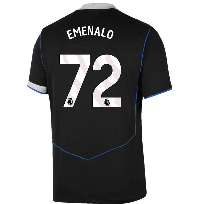 Danxen Mujer Camiseta Landon Emenalo #72 Negro Azul Plata Equipación Tercera 2025/26 La Camisa México