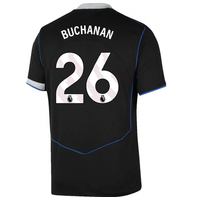 Danxen Mujer Camiseta Kadeisha Buchanan #26 Negro Azul Plata Equipación Tercera 2025/26 La Camisa México