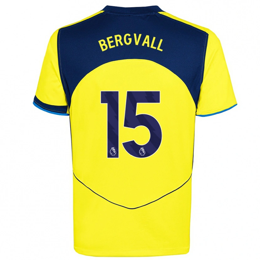 Danxen Mujer Camiseta Lucas Bergvall #15 Amarillo Marino Equipación Tercera 2025/26 La Camisa México