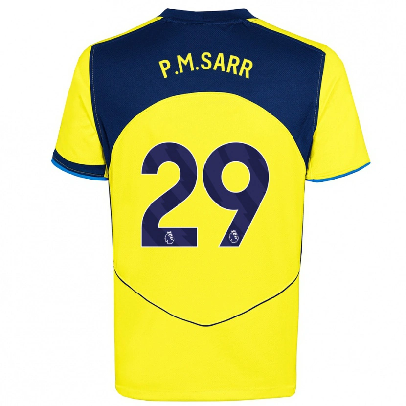 Danxen Mujer Camiseta Pape Matar Sarr #29 Amarillo Marino Equipación Tercera 2025/26 La Camisa México