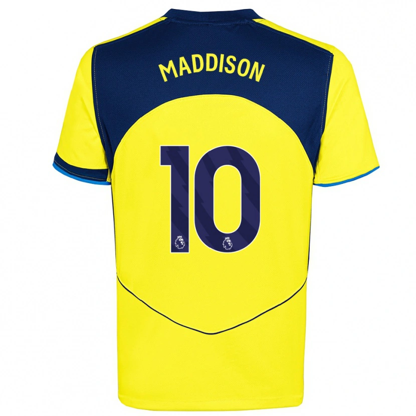 Danxen Mujer Camiseta James Maddison #10 Amarillo Marino Equipación Tercera 2025/26 La Camisa México