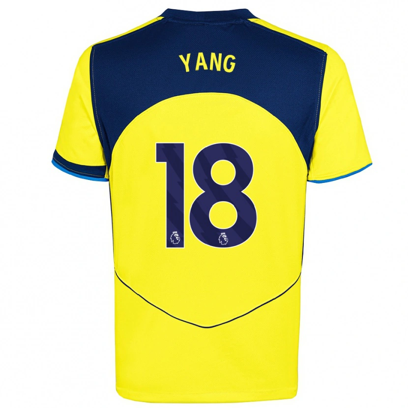 Danxen Mujer Camiseta Min-Hyeok Yang #18 Amarillo Marino Equipación Tercera 2025/26 La Camisa México