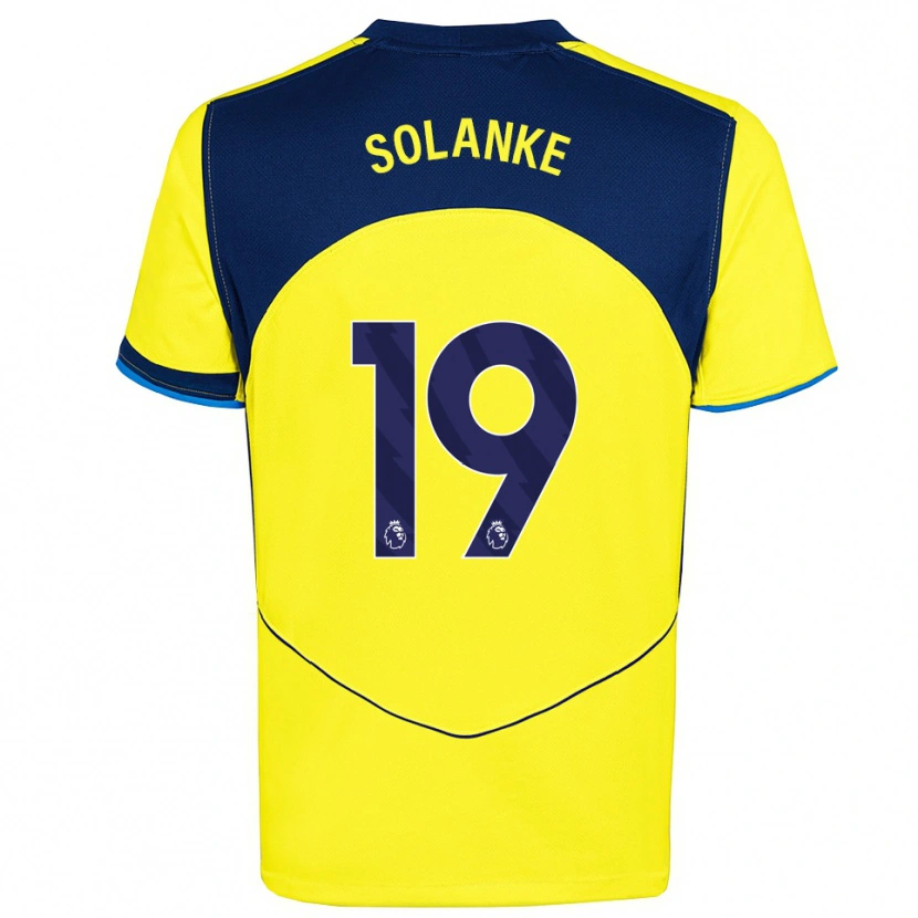 Danxen Mujer Camiseta Dominic Solanke #19 Amarillo Marino Equipación Tercera 2025/26 La Camisa México