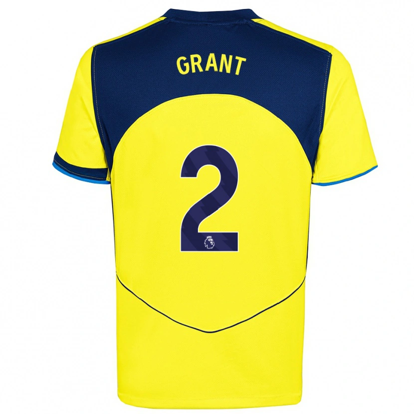 Danxen Mujer Camiseta Charlotte Grant #2 Amarillo Marino Equipación Tercera 2025/26 La Camisa México