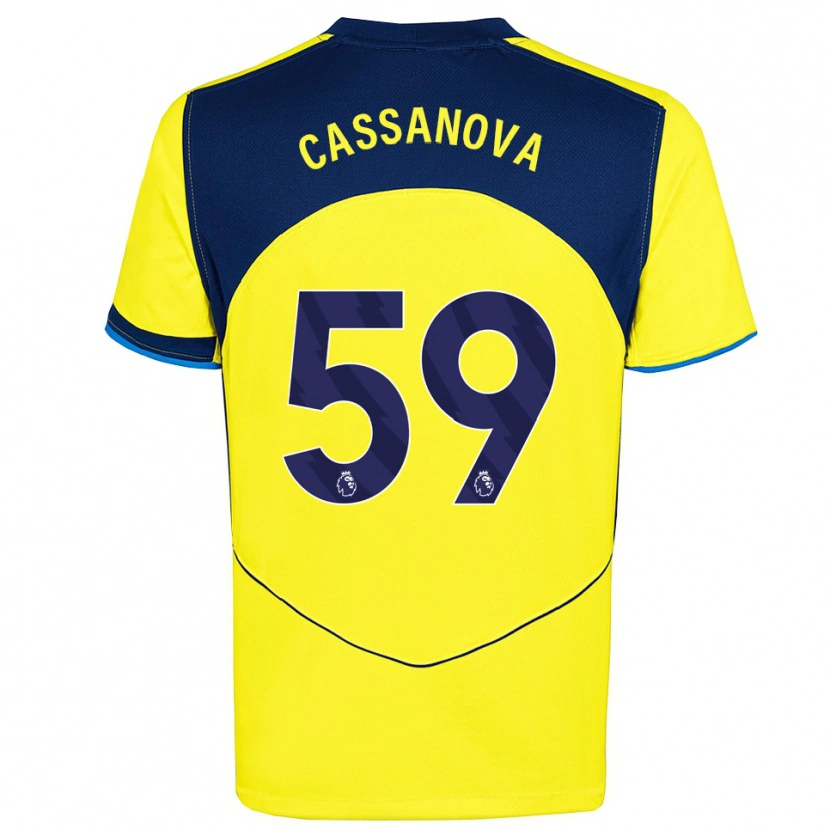 Danxen Mujer Camiseta Dante Cassanova #59 Amarillo Marino Equipación Tercera 2025/26 La Camisa México