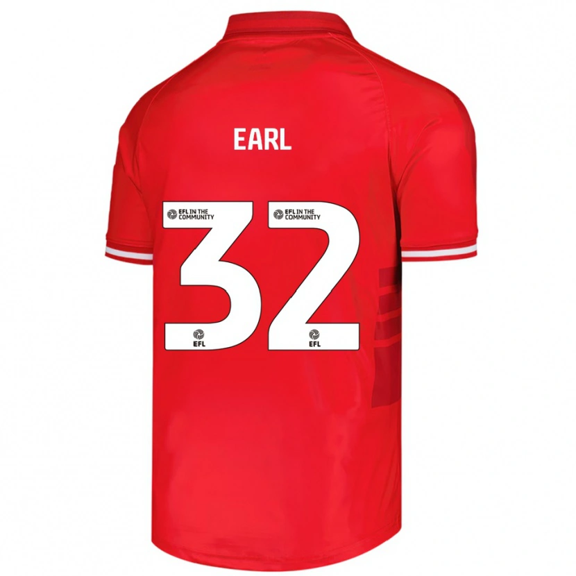 Danxen Niño Camiseta Josh Earl #32 Rojo Blanco 1ª Equipación 2025/26 La Camisa México