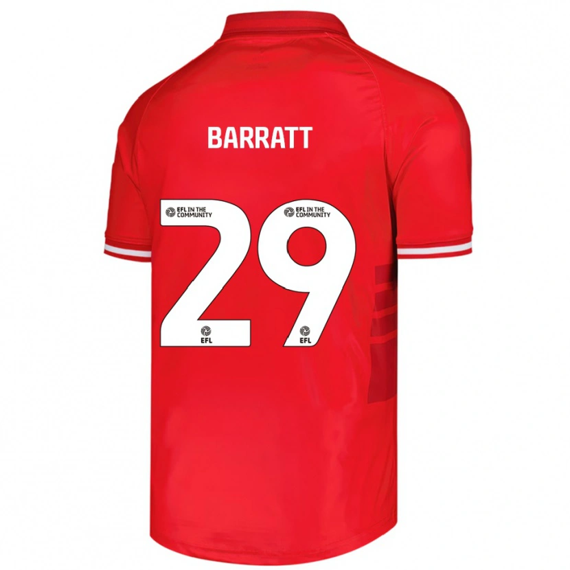 Danxen Niño Camiseta Connor Barratt #29 Rojo Blanco 1ª Equipación 2025/26 La Camisa México