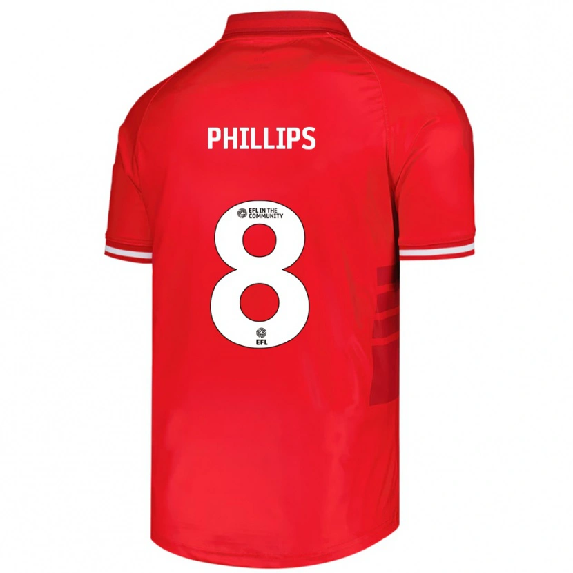 Danxen Niño Camiseta Adam Phillips #8 Rojo Blanco 1ª Equipación 2025/26 La Camisa México