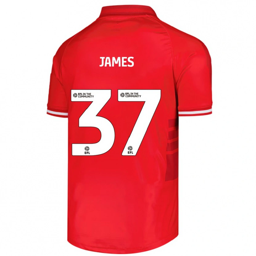 Danxen Niño Camiseta Nathan James #37 Rojo Blanco 1ª Equipación 2025/26 La Camisa México
