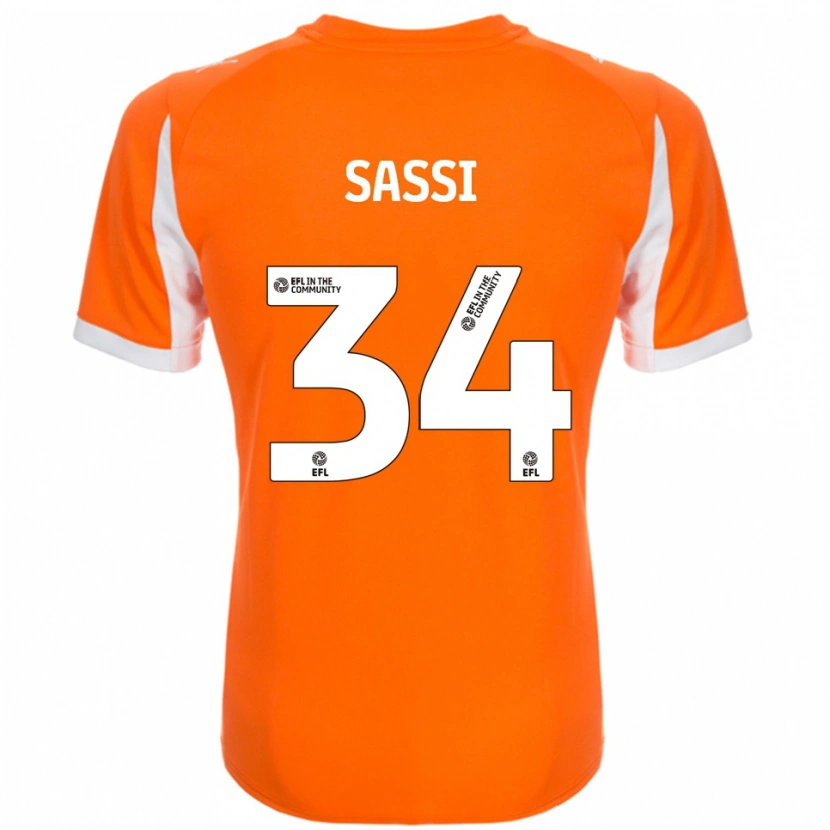 Danxen Niño Camiseta Dan Sassi #34 Naranja Blanco 1ª Equipación 2025/26 La Camisa México
