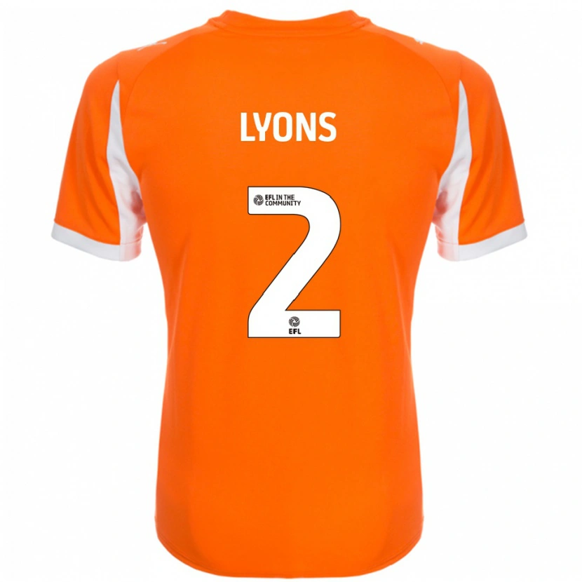 Danxen Niño Camiseta Andy Lyons #2 Naranja Blanco 1ª Equipación 2025/26 La Camisa México
