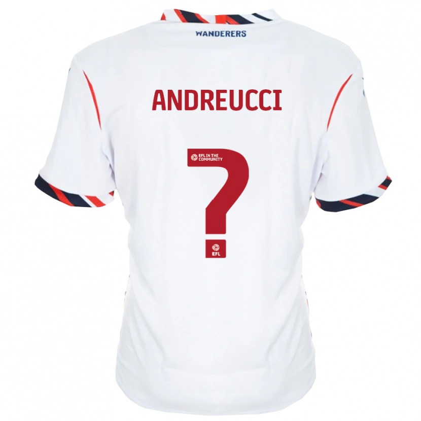 Danxen Niño Camiseta Ben Andreucci #0 Blanco Rojo 1ª Equipación 2025/26 La Camisa México