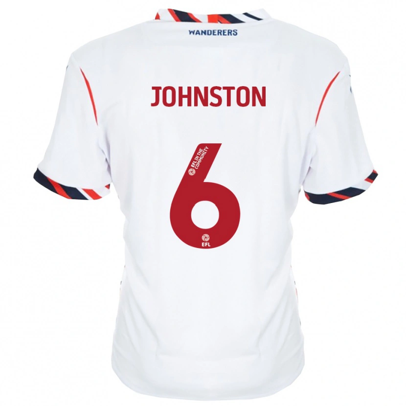 Danxen Niño Camiseta George Johnston #6 Blanco Rojo 1ª Equipación 2025/26 La Camisa México