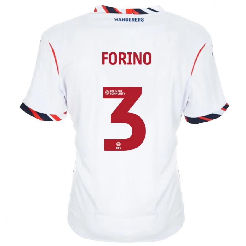 Danxen Niño Camiseta Chris Forino #3 Blanco Rojo 1ª Equipación 2025/26 La Camisa México