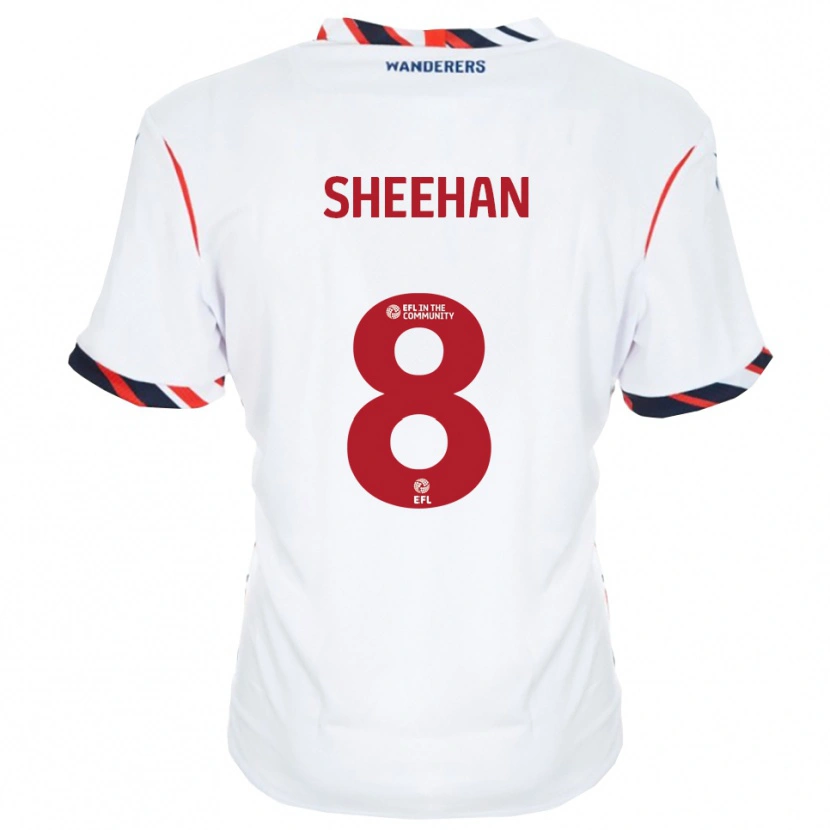 Danxen Niño Camiseta Josh Sheehan #8 Blanco Rojo 1ª Equipación 2025/26 La Camisa México