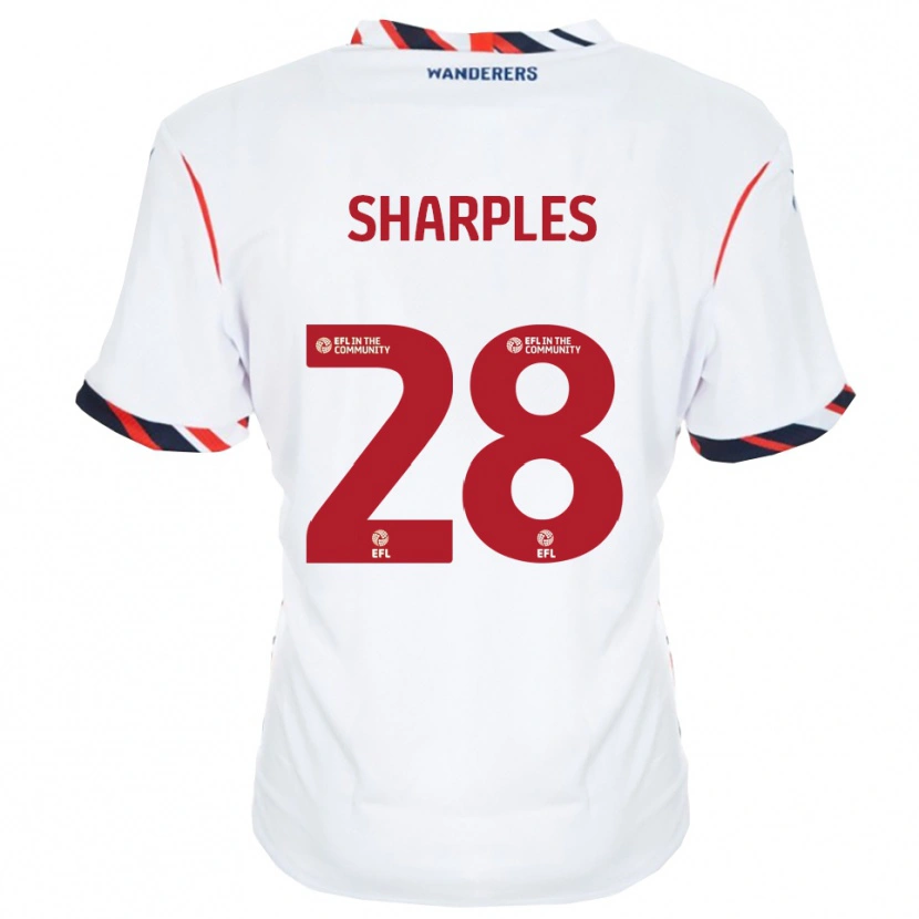 Danxen Niño Camiseta Sonny Sharples-Ahmed #28 Blanco Rojo 1ª Equipación 2025/26 La Camisa México