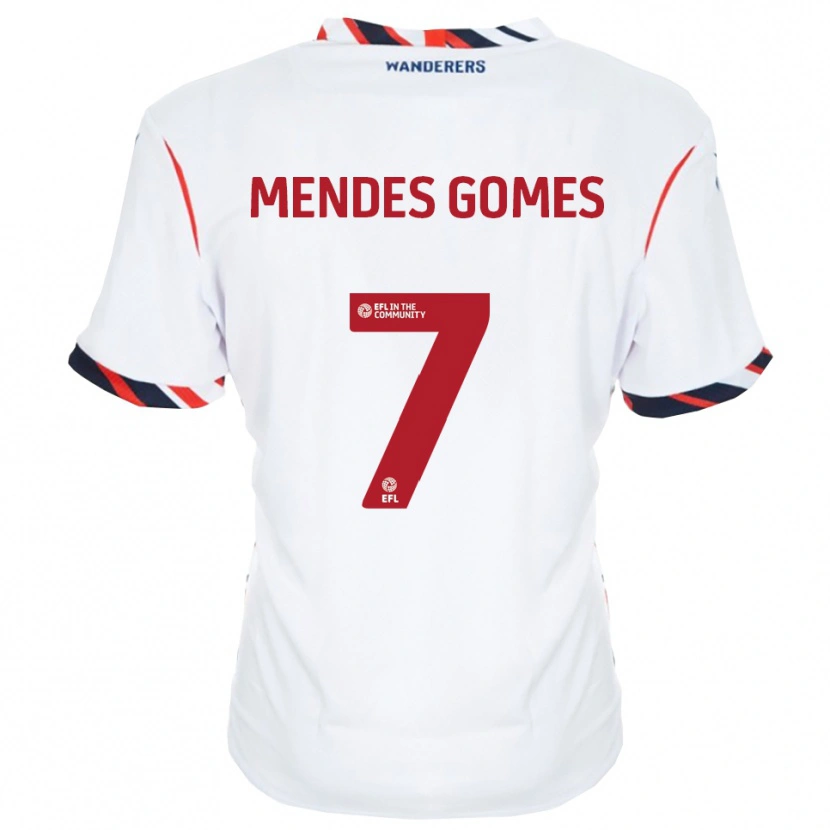 Danxen Niño Camiseta Carlos Mendes #7 Blanco Rojo 1ª Equipación 2025/26 La Camisa México