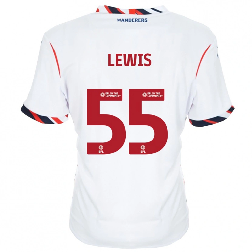 Danxen Niño Camiseta Conor Lewis #55 Blanco Rojo 1ª Equipación 2025/26 La Camisa México