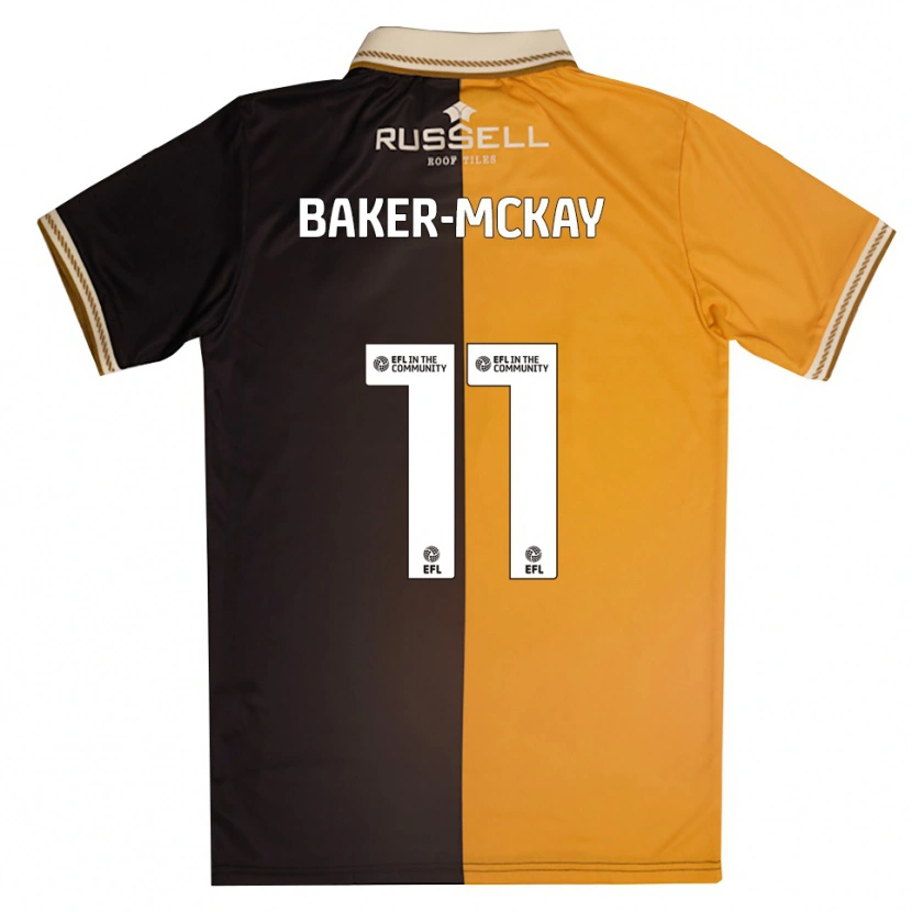 Danxen Niño Camiseta Kiyan Baker-Mckay #11 Amarillo Negro 1ª Equipación 2025/26 La Camisa México