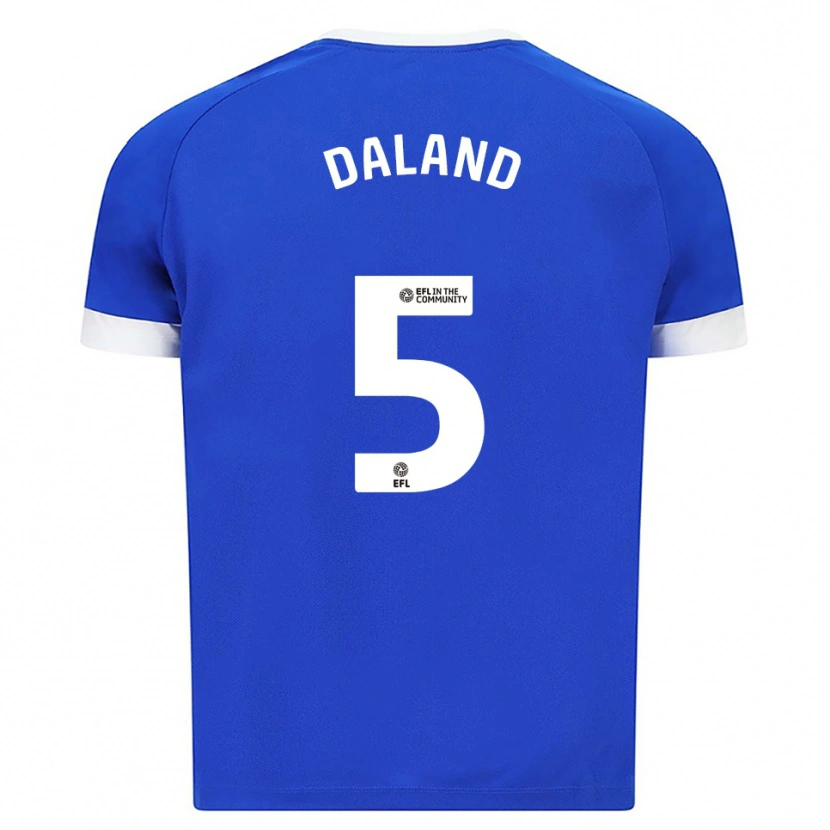 Danxen Niño Camiseta Jesper Daland #5 Azul Blanco 1ª Equipación 2025/26 La Camisa México