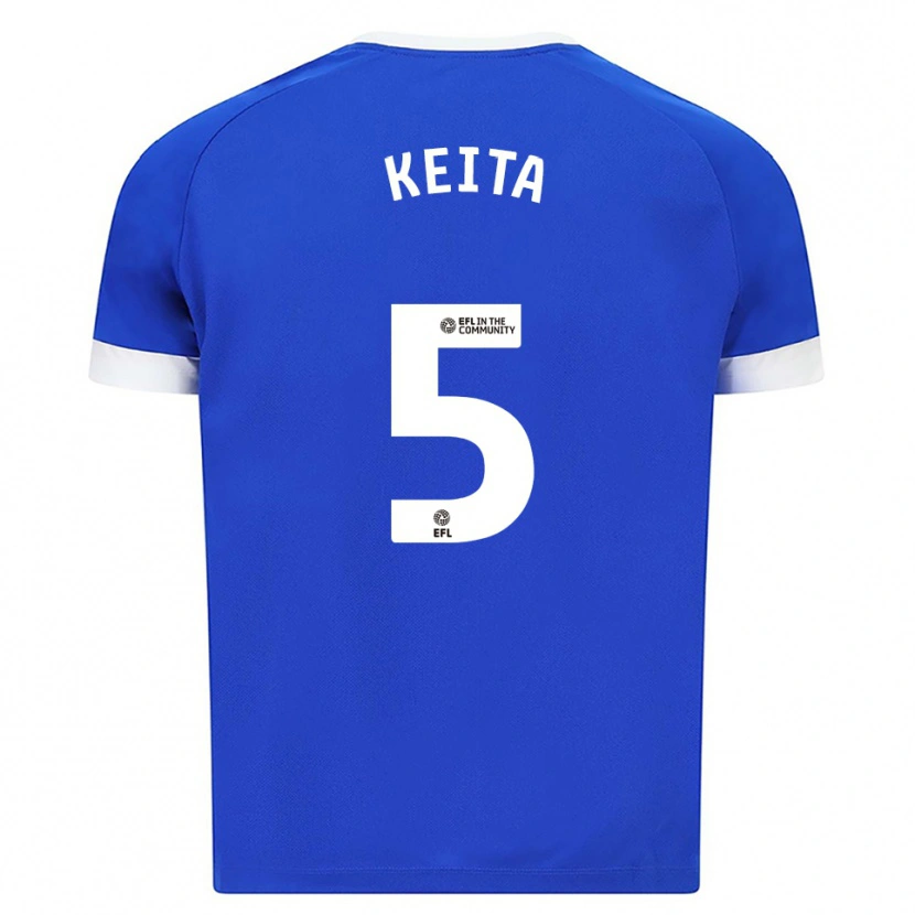 Danxen Niño Camiseta Gabriel Keita #5 Azul Blanco 1ª Equipación 2025/26 La Camisa México