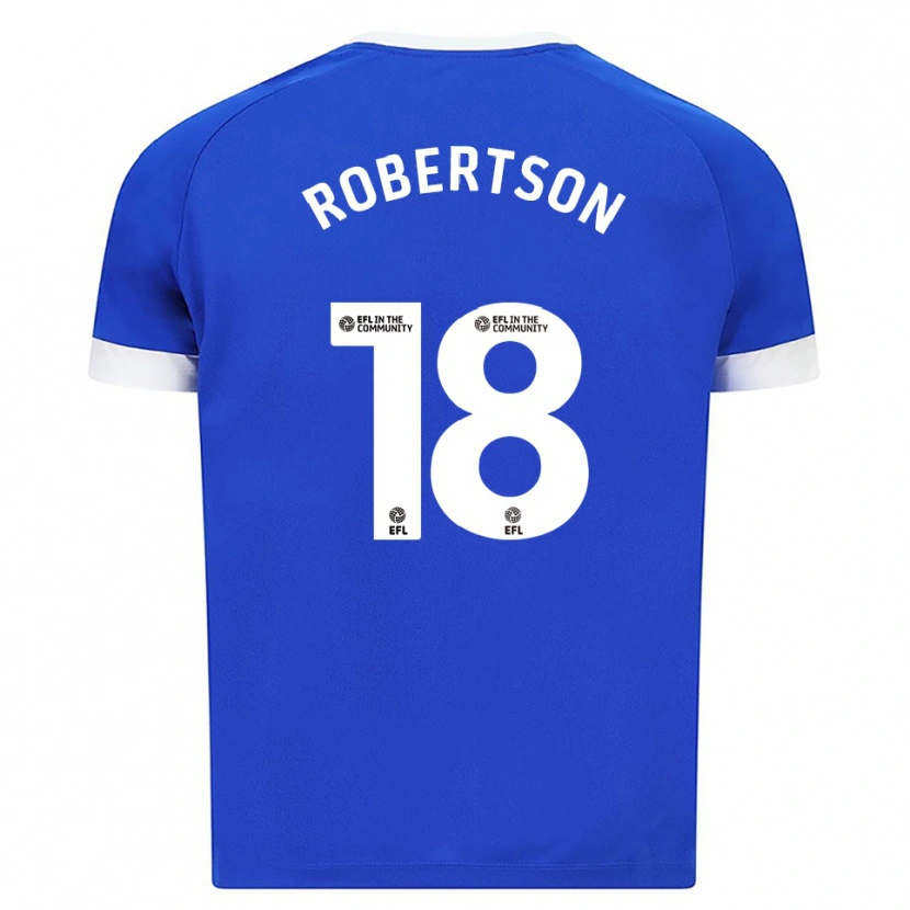 Danxen Niño Camiseta Alex Robertson #18 Azul Blanco 1ª Equipación 2025/26 La Camisa México