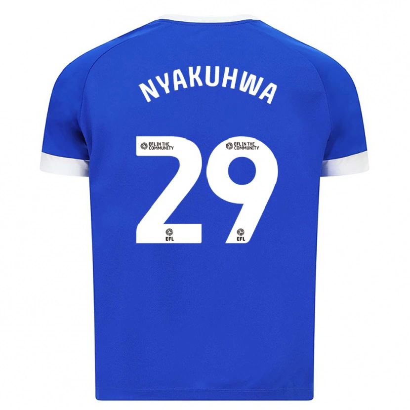 Danxen Niño Camiseta Tanatswa Nyakuhwa #29 Azul Blanco 1ª Equipación 2025/26 La Camisa México