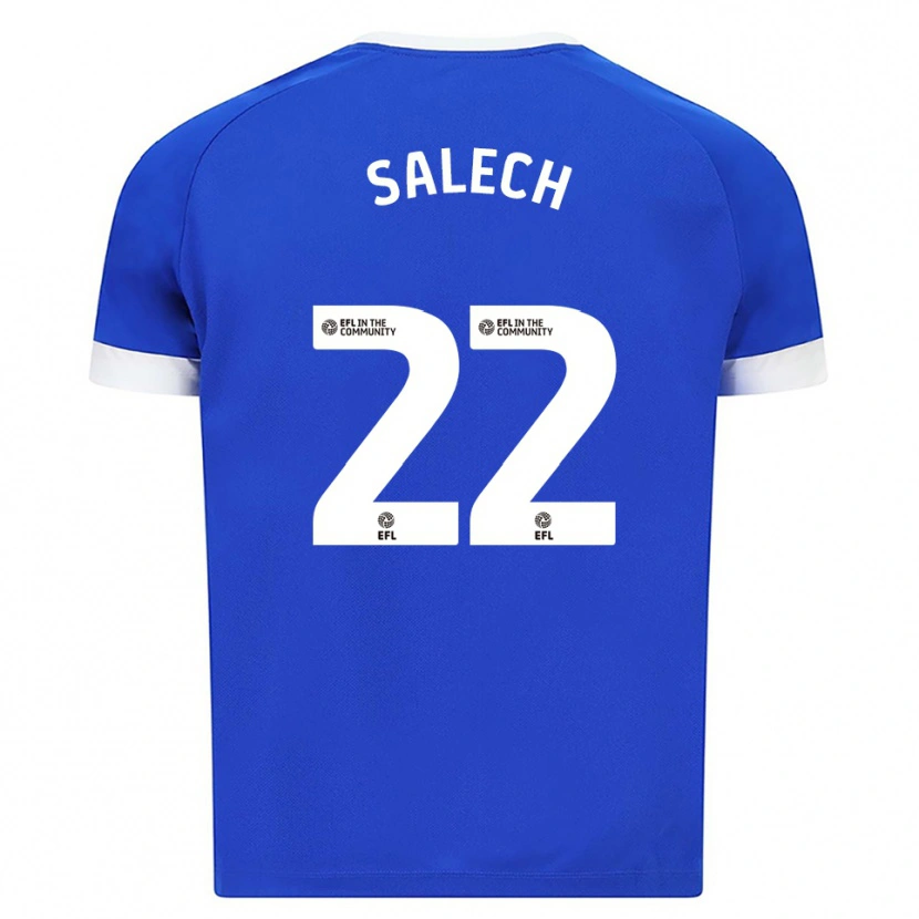 Danxen Niño Camiseta Yousef Salech #22 Azul Blanco 1ª Equipación 2025/26 La Camisa México